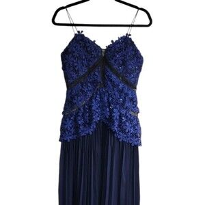 ⭐SELF-PORTRAIT Floral Lace Double Peplum Midi Dress